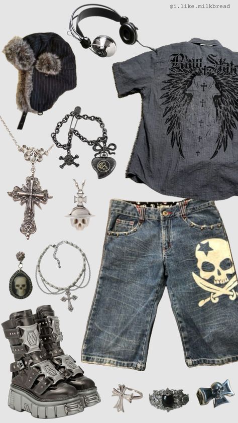 #y2kgrunge #grunge #viviennewestwood #newrocks #rings #outfitideas Grunge Fits, Punk Style Outfits, Geeky Clothes, Rock Outfits, Funky Outfits, Tomboy Style Outfits, New Rock, Swaggy Outfits, Tomboy Fashion