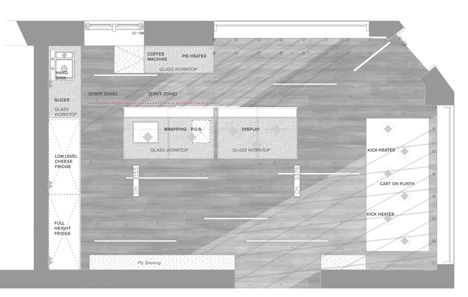 Quality Chop Shop butcher by Fraher Architects references food crates Shop Floor Plan, Butcher Store, Local Butcher Shop, Butcher Shop, Shelving Units, Shop Plans, London United Kingdom, Architecture Plan, Next Door