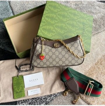 Gucci Ophidia GG Small Handbag GU735132CA-brown Rhombus Design, Luxury Designer Bags, Bags Cheap, Red Web, Gucci Ophidia, Trendy Handbags, Gg Logo, Cheap Bags, Small Handbag