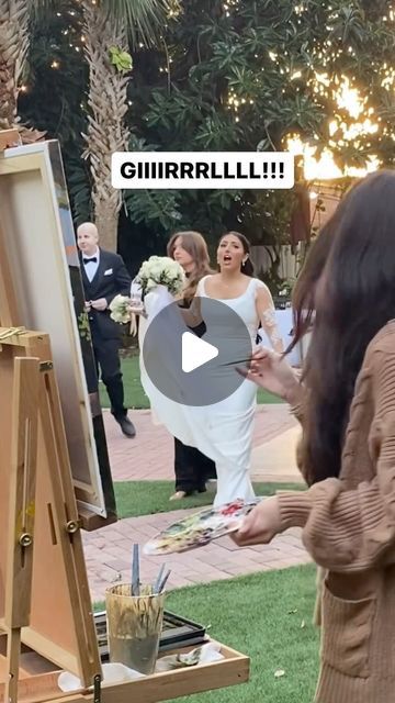 THE WEDDING BLISS on Instagram: "When the bride saw a sneak peek of her live wedding painting 😍🫶🏼 Beautiful work by @aallianic_art 

🎥: @aallianic_art 
Venue: @venue1902 
Photographer: @lillie_shawn_imagery" The Wedding Bliss, Live Wedding Painting, Wedding Painting, Floral Arch, Maybe One Day, Vow Renewal, Sneak Peek, Making Out, The Bride