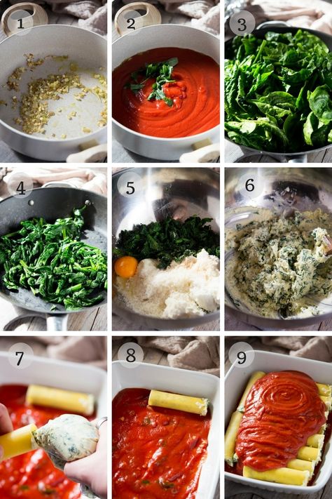 Spinach And Cheese Cannelloni, Canelloni Ricotta Spinach, Cannellini Recipes, Cannelloni Recipes Italian, Vegan Manicotti, Spinach And Ricotta Cannelloni, Caneloni Recipe, Spinach Cannelloni, Cannelloni Recipe