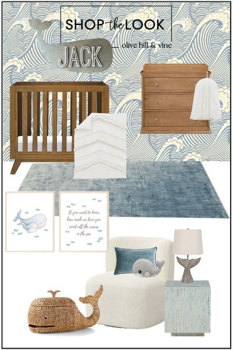 whale theme nursery | ocean nursery theme | ocean nursery decor | ocean nursery mural | ocean nursery ideas Ocean Nursery Ideas, Coastal Nursery Boy, Ocean Nursery Theme, Whale Themed Nursery, Ocean Baby Rooms, Mural Ocean, Sea Nursery Theme, Sea Life Nursery, Nautical Baby Room