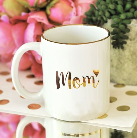 Etsy Mom Mug Diy Gifts For Mom, Mom Coffee Mug, Diy Mothers Day Gifts, Gold Vinyl, Mother's Day Mugs, Bar Set Up, Mother's Day Diy, Mom Coffee, Cute Coffee