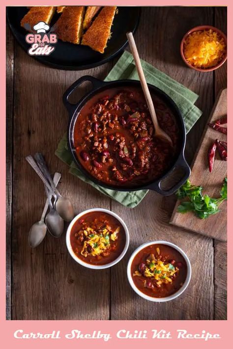 Carroll Shelby Chili Kit Recipe Chili Kit Recipe, Seafood Stuffed Shells Recipe, Cowboy Chili, Venison Chili, Turkey Brine Recipes, Chili Recipe Crockpot, Brine Recipe, Seafood Stew, Crock Pot Recipes