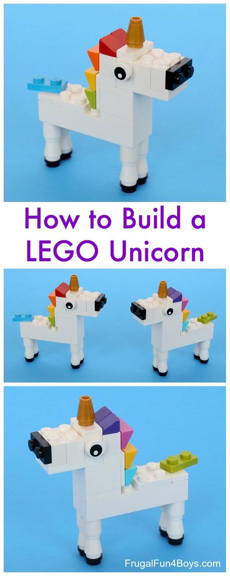 Lego Einhorn bauen Lego Challenge, Lego Club, Lego Animals, Lego Activities, Lego Blocks, Lego Craft, Kid Projects, Lego For Kids, Lego Instructions