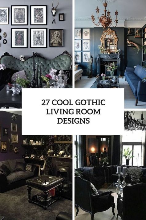 Goth Aesthetic Living Room Ideas, Victorian Dark Living Room, Elegant Goth Living Room, Goth Inspired Living Room, Gothic Academia Home Decor, Witch Aesthetic Living Room Decor, Blue Gothic Living Room, Gothic Aesthetic Living Room, Boho Goth Interior Design