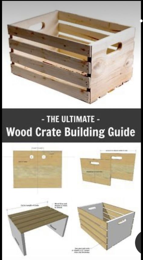 Woodworking At Home, Diy Wooden Crate, Crate Diy, Wood Projects For Beginners, Woodworking Projects For Kids, Small Woodworking Projects, Woodworking Projects That Sell, Free Woodworking Plans, Diy Holz