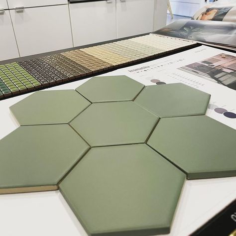 Image Designs, LLC on Instagram: "Any #shadeofgreen will do ❤️... the #color of #nature the color of #life , how could you not #loveit ? These #beautiful #green #hextile by @kromatika from @lanovatile are calling my name. #tile #hexagontiles #greentiles #mattegreen #design #interirordesign #home #remodel" Hex Tiles, Hexagon Tile Floor, Hex Tile, Hexagon Tile, Hexagon Tiles, Home Remodel, Green Tile, Color Of Life, Bathroom Interior Design