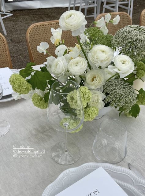 Dark Green Wedding Florals, Green Blue White Wedding, Green Toile Wedding, French Country Side Wedding, January Engagement Party, Green And White Wedding Florals, Wedding Table Scape Ideas, Green Wedding Table Decor, White And Green Floral Wedding