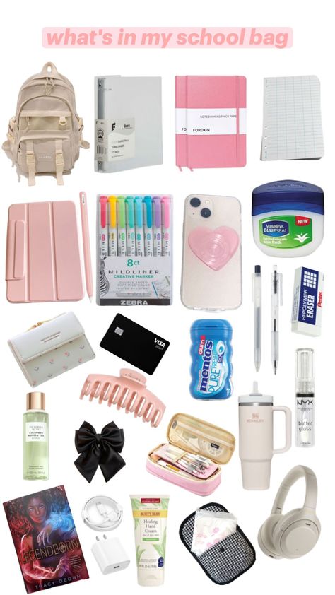 #whatsinmybag #schoolsupplies #schoolbagessentials #essentials #thingsicantlivewithout #backtoschool Stationary Bag, School Backpack Essentials, College Student Hacks, Cute Stationary School Supplies, School Bag Essentials, Backpack Essentials, Cute School Stationary, Student Hacks, Stationary School