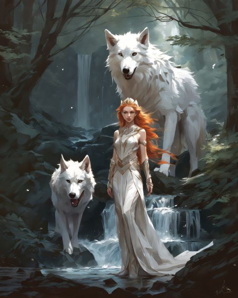 Goddess Of Wolves, Wolf And Woman Art, Woman With Wolf, Wolf Queen, Wolf Goddess, Elf Queen, Dnd Elves, Werewolf Aesthetic, Wolf Warriors