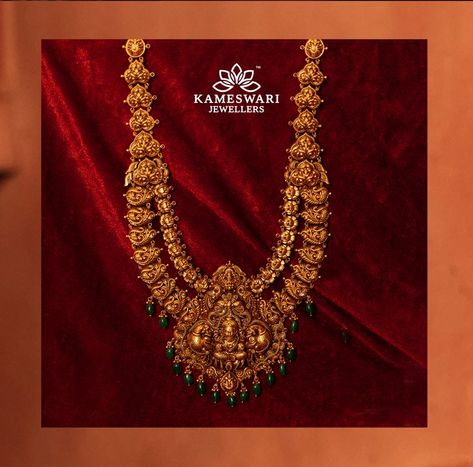 Kameshwari Jewellery, Kameswari Jewellers, Navratri Collection, Antique Necklaces Design, Gold Jewellry, Gold Necklace Indian, Goddess Durga, Gold Necklace Indian Bridal Jewelry, Bridal Diamond Jewellery