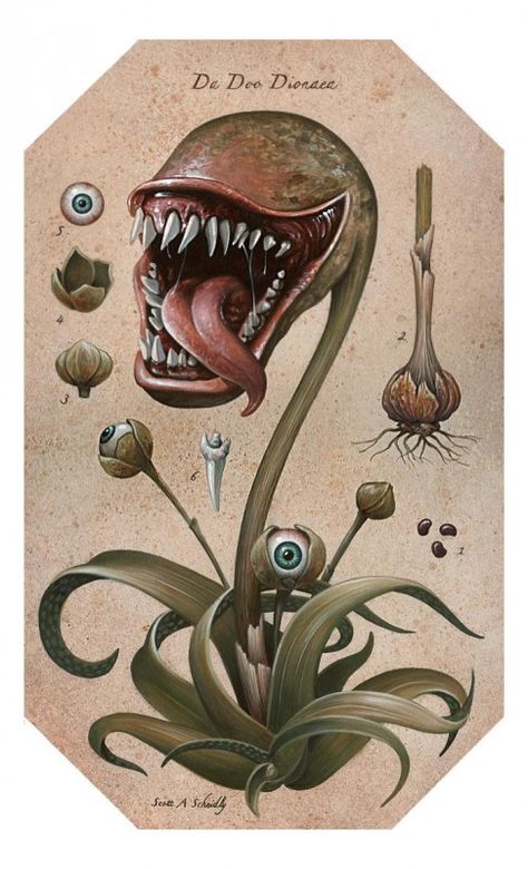 Plant Monster, Little Shop Of Horrors, Strange Things, Carnivorous Plants, Creepy Art, Creature Concept, Creature Design, Horror Art, Halloween Art