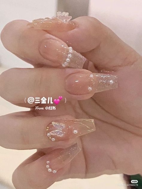 nails Asian Nails, Korean Nails, Blush Nails, Pretty Gel Nails, Really Cute Nails, Soft Nails, Jelly Nails, Nail Swag, Kawaii Nails