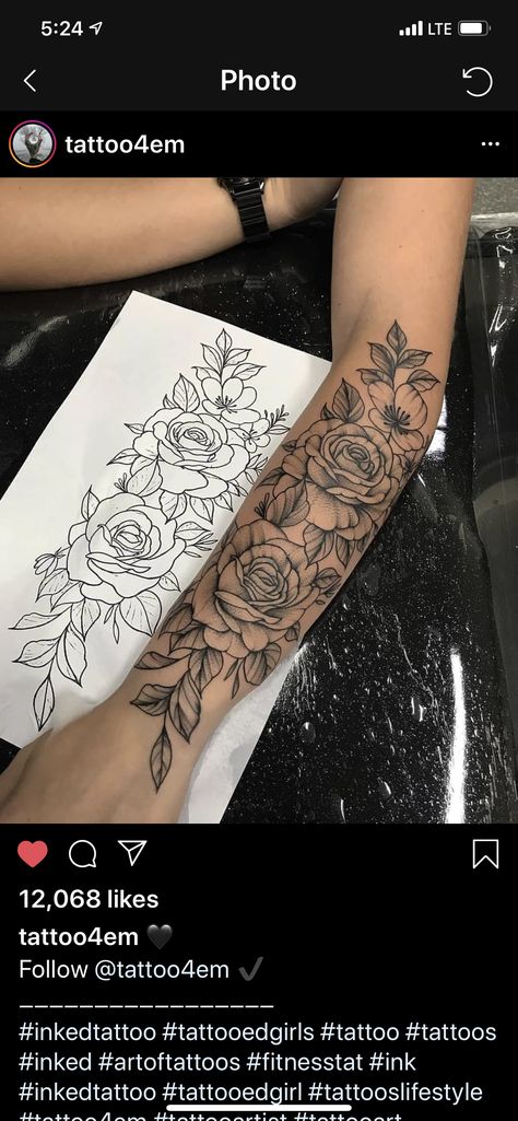 Outer Forearm Tattoo, Cute Hand Tattoos, Tattoos For Women Flowers, Forearm Tattoo Women, Gorgeous Tattoos, Knee Tattoo, Cute Tattoos For Women, Tattoo Feminina, Dainty Tattoos