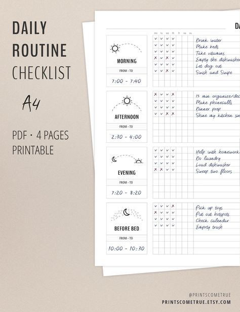 #Household_Printables #Daily_Routine_Checklist #Flylady_Control_Journal #Morning_Routine_Printable Flylady Control Journal, Daily Routine Checklist, Morning Routine Printable, Control Journal, Daily Cleaning Schedule, Routine Printable, Daily Routine Planner, Morning Routine Checklist, Daily Schedule Template