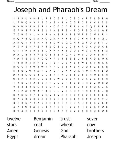 Joseph Sold By His Brothers Craft, Joseph And Pharaohs Dream Craft, Joseph Helps Pharoah Craft, Joseph In Egypt Activities, Joseph Coloring Page, Joseph The Dreamer Activity, Joseph Interprets Pharaoh's Dream Craft, Joseph And His Brothers In Egypt, Easy Word Search