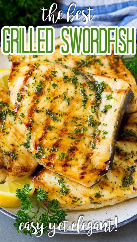 Grilled Swordfish Steaks, Swordfish Steak Recipe, Seafood Sandwiches, Swordfish Steak, Grilled Swordfish, Swordfish Recipes, Grilled Fish Recipes, Hp Sauce, Fish Dinner