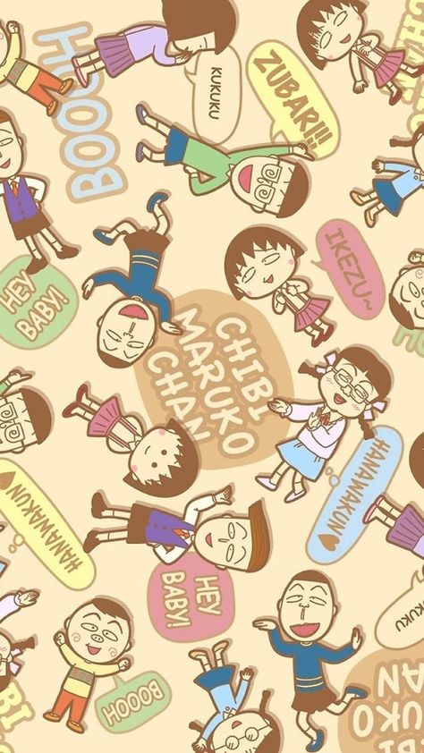 All Cartoon Characters, Chibi Maruko-chan, Iphone 5s Wallpaper, Chibi Wallpaper, Rosario Vampire, Iphone Wallpaper Pattern, Picture Collage Wall, Unique Wallpaper, Kids Room Art