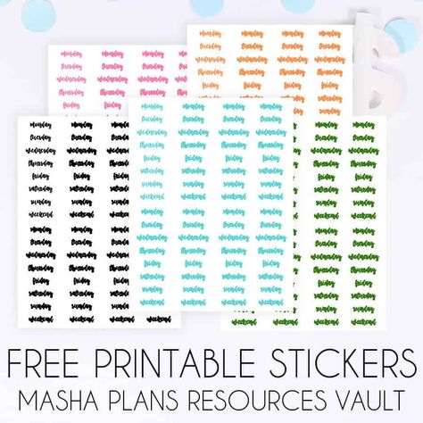 Free Printable Stickers for Your Bullet Journ Planner Numbers Free Printable, Planner Stickers Printable Free, Planner Categories, Happy Planner Free Printable, Cute Planner Stickers, Cricut Stickers, Hand Drawn Stickers, Aesthetic Planner, Planning Routine