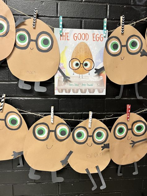 Crafts That Go With Books, Story Ideas For Preschoolers, Kindergarten Books And Crafts, Prek Book Crafts, The Good Egg Preschool Activities, 1st Grade Book And Craft, The Good Egg Book Activities Preschool, Kindergarten Book Crafts, Books With Activities Kindergarten