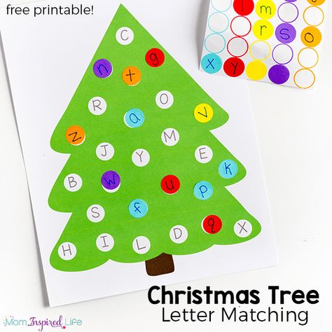 Christmas tree letter matching activity for fun and learning this Christmas! A hands-on way to teach letters to preschoolers this Christmas season. Uppercase Letter Matching, Xmas Letter, Letter Matching Activities, Learn The Alphabet, Preschool Christmas Crafts, Christmas Arts And Crafts, Christmas Alphabet, Fine Motor Skills Activities, Letter Matching