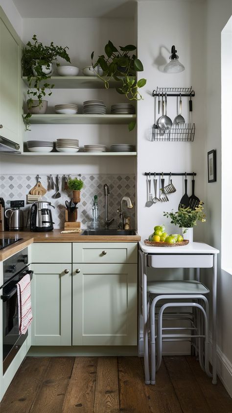 Shelving Never Too Small Kitchen, Small Kitchen Space-saving Ideas, Small Kitchen On A Budget, Kitchen With Storage, Very Small Kitchen, Small Kitchen Storage Solutions, Small Kitchen Ideas On A Budget, Howdens Kitchens, Small Cottage Kitchen