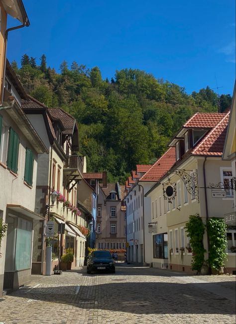 Travel, germany, black forest, german town Germany Town Aesthetic, German Town Aesthetic, Forest Town Aesthetic, Town In Forest, German Forest, Black Forest House, Forest Town, Germany Summer, German Town