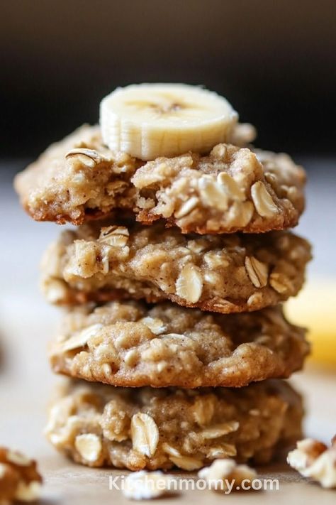 Healthy Banana Oatmeal Cookies Banana Oats Recipes, Healthy Banana Oatmeal Cookies, Banana Oatmeal Cookies Healthy, Healthy Banana Oatmeal, Banana Oat Cookies, Healthy Snack Bars, Banana Oatmeal Cookies, Banana Oat, Banana Cookies