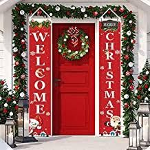 Amazon.com: door decorations for christmas Outdoor Xmas Decorations Front Yards, Candy Wonderland, Christmas Slogans, An Nou Fericit, Merry Christmas Banner, Christmas Front Doors, Christmas Banner, Merry Christmas Decoration, Buffalo Plaid Christmas