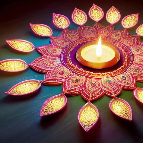 Illustration of the oil lamps lit in the... | Premium Photo #Freepik #photo #indian-festival #diwali-illustration #deepavali #tamil Diwali Illustration, Colorful Rangoli, Indian Festival, Oil Lamps, Vector Photo, Photo Illustration, Premium Photo, Diwali, Lamp Light