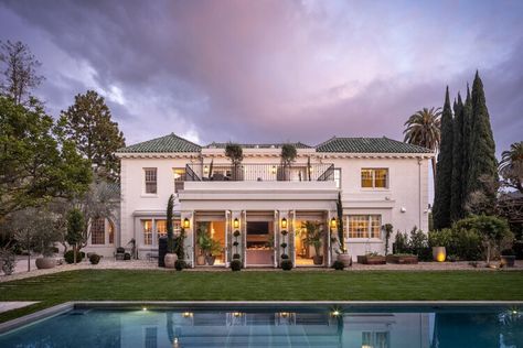 A Hidden Door Inside This $19.995 Million L.A. Home Led Its Owners to a Speakeasy Reading Loft, House In Los Angeles, Door Inside, Andrea Palladio, Historic House, Mansions For Sale, Hidden Door, Los Angeles Homes, Living Room With Fireplace