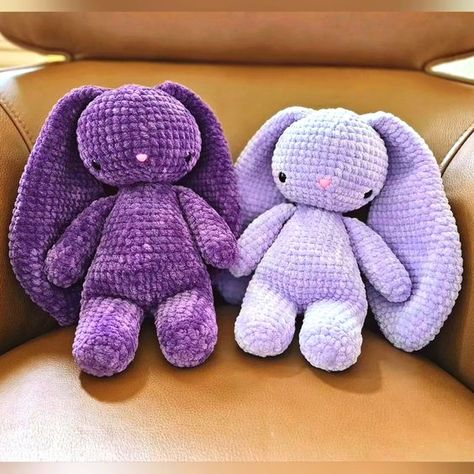 Amigurumi Crochet Weighted Bunbun Bunny Plushies!! | Color: Purple | Size: Os free crochet toy patterns amigurumi teddy bears #freecrochettoypatternsamigurumiteddybears #crochet #crochettoy #crochetpattern #crochetpatterns 1.981 Crochet Pink Plushie, Crochet Patterns With Velvet Yarn, Velvet Crochet Animals, Crochet Toys Easy, Blanket Yarn Plushies, Bernat Amigurumi, Purple Crochet Animals, Crochet Purple Amigurumi, Purple Crochet Patterns