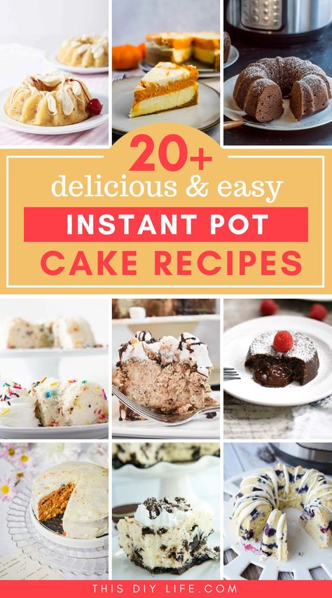 Instant Pot Bundt Cake, Cake Recipes Cheesecake, Instant Pot Cake Recipes, Instant Pot Cake, Instant Pot Cake Recipe, Cheesecake Instant Pot, Instant Pot Dessert Recipes, Pressure Cooker Cake, Instant Pot Dessert