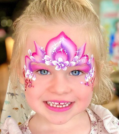 Elsa Crown Face Paint, Face Paint Crown, Princess Crown Face Paint, Face Painting Princess, Crown Face Paint, Princess Face Paint, Disney Face Painting, Easter Face Paint, Face Paint Party