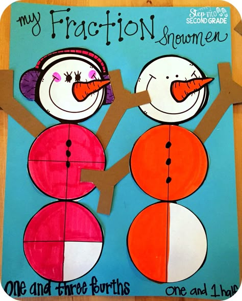 Fun Fractions Activities, Fractions Craft, Fraction Art, Math Basics, Learning Fractions, Amy Lemons, 2nd Grade Activities, Math Mats, Holiday Homework