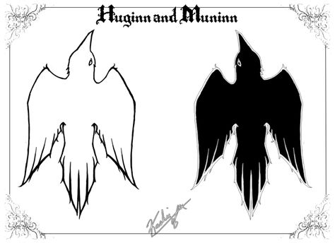 Huginn and Muninn by ~KashieChan on deviantART Huggin Muninn Tattoo, Odin Tattoo, Huginn And Muninn, Norse Gods, Tattoo Concepts, Norse Myth, Viking Life, Norse Runes, Crows Ravens