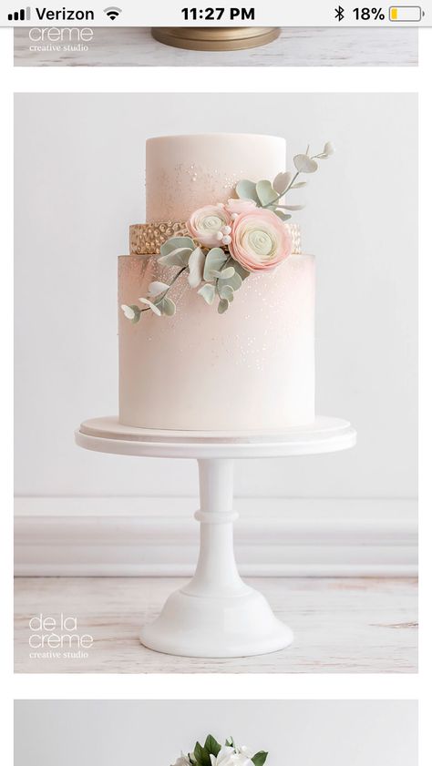 Pink Engagement Cake, Wedding Flower Types, Wedding Cake Designs Simple, Unusual Wedding Cakes, Engagement Party Cake, Christmas Wedding Cakes, Pink Engagement, Petal Cake, Pretty Wedding Cakes