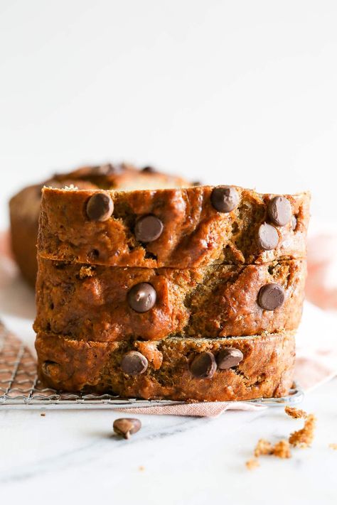 This Vegan Chocolate Chip Banana Bread is super moist and soft, studded with chocolate chips and delightfully banana flavored. Vegan Chocolate Chip Banana Bread, Chocolate Chip Banana, Chocolate Chip Banana Bread, Vegan Chocolate Chip, Banana Chocolate Chip, Banana Flavored, Vegan Chocolate, Chocolate Chips, Banana Bread