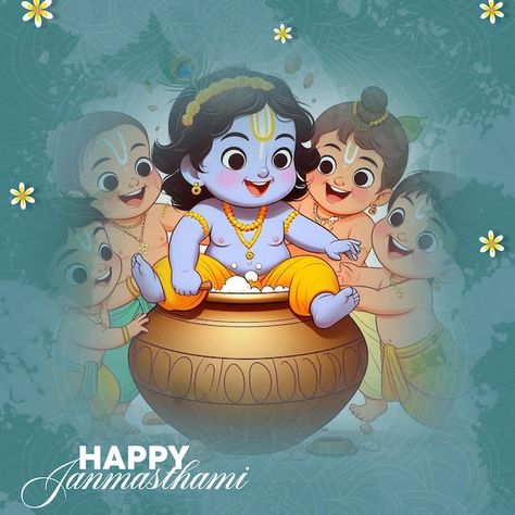 Janmashtami Poster Design, Janmashtami Art, Janmashtami Creative, About Krishna, Festival Graphics, Janmashtami Celebration, Krishna Janmashtami, Stationery Templates, Business Card Maker