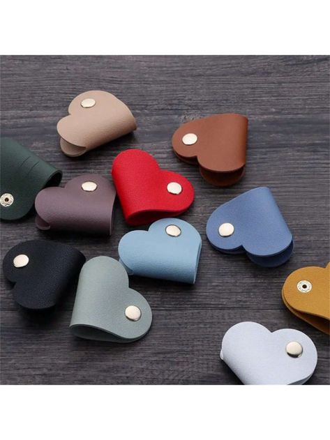 1pc New Creative Simple Cloud PU Leather Cable Winder, Home Charging Data Cable & Earphone Organizer With Heart Shape Design, Portable Multicolor    PU Leather     Storage & Organization, size features are:Bust: ,Length: ,Sleeve Length: Earphone Organizer, Leather Storage, Electronic Toys, Data Cable, Shape Design, Pink Brown, Makeup Tools, Maternity Bag, Toiletry Bag