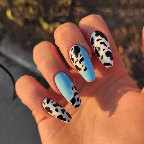 Cow Nails, Edgy Nails, Easy Nails, Simple Acrylic Nails, Nail Swag, Acrylic Nails Coffin Short, Summer Acrylic Nails, Nailed It, Fire Nails