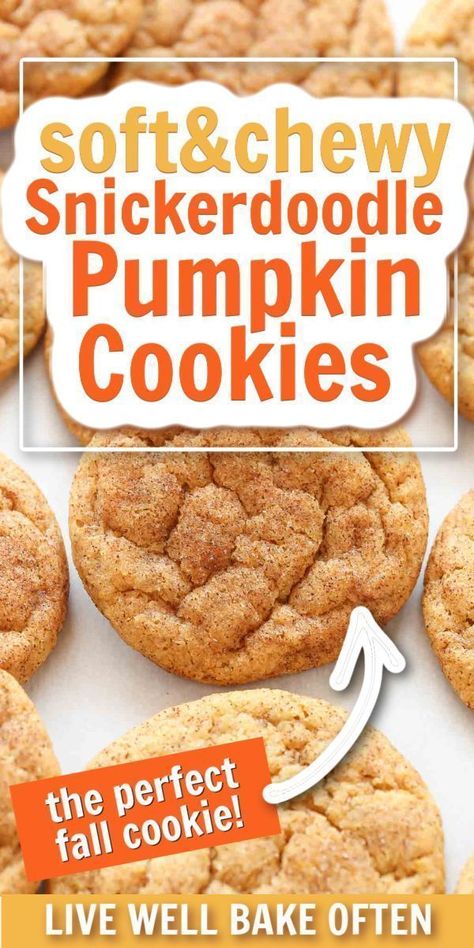 Pumpkin Snickerdoodle Cookie Recipe, Pumpkin Snickerdoodle Cookies, Lunch Cake, Soft Snickerdoodle Cookies, Snickerdoodles Recipe, Pumpkin Snickerdoodles, Snickerdoodle Cookie, Pumpkin Cookie Recipe, Coconut Dessert