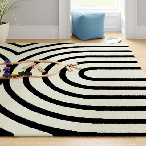 Wade Logan® Aluesi Geometric Black/Beige Area Rug | Wayfair Black And Beige Rug, Black And White Area Rug, Black And White Rug, Black White Rug, Linear Pattern, Beige Area Rug, Black Area Rugs, Geometric Area Rug, Beige Background