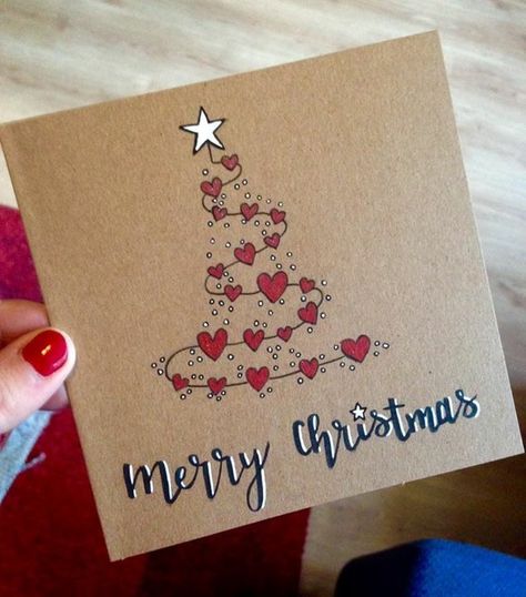 Simple Christmas Cards, Christmas Card Art, 카드 디자인, Homemade Christmas Cards, Paper Christmas Tree, Watercolor Christmas Cards, Christmas Tree Cards, Christmas Card Crafts, Tree Cards