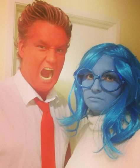 Anger and Sadness from inside out. Couples Halloween costume Inside Out Couple Costume, Halloween Couples, Couples Halloween Costume, Couple Costume, Couples Costume, Couples Halloween, Couple Halloween, Couple Halloween Costumes, Couples Costumes