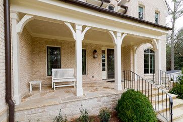 Farmhouse Porch Columns, Porch Corbels, Front Porch Design Ideas, Front Porch Posts, Front Porch Columns, Porch Brackets, Porch Kits, Porch Design Ideas, Traditional Porch