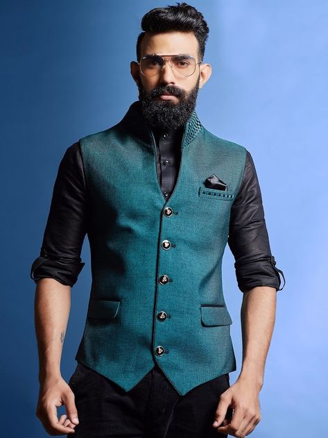 Mens Party Wear, Nehru Jacket For Men, Waistcoat Designs, Wedding Kurta For Men, Groom Dress Men, Wedding Waistcoats, Wedding Dresses Men Indian, Mens Waistcoat, Half Jacket