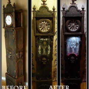 Spooky Grandfather Clock, Gothic Grandfather Clock, Haunted Decor, Hotel Theme, Halloween Clock, Gothic Homeware, Halloween Furniture, Grandfather Clocks, Halloween Forum