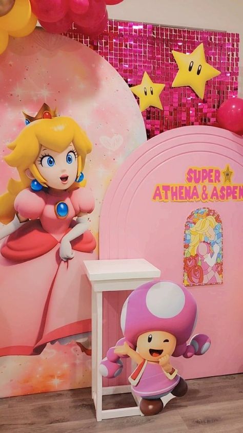 #princesspeachparty on Instagram | Hashtags Mario Theme Party, Princess Peach Party, Nintendo Party, Mario Bros Cake, Mario Theme, Super Mario Bros Party, Mario Bros Party, Super Mario Party, Mario Party